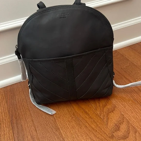 margot | Bags | Margot Black Leather Chevron Backpack | Poshmark display picture 1